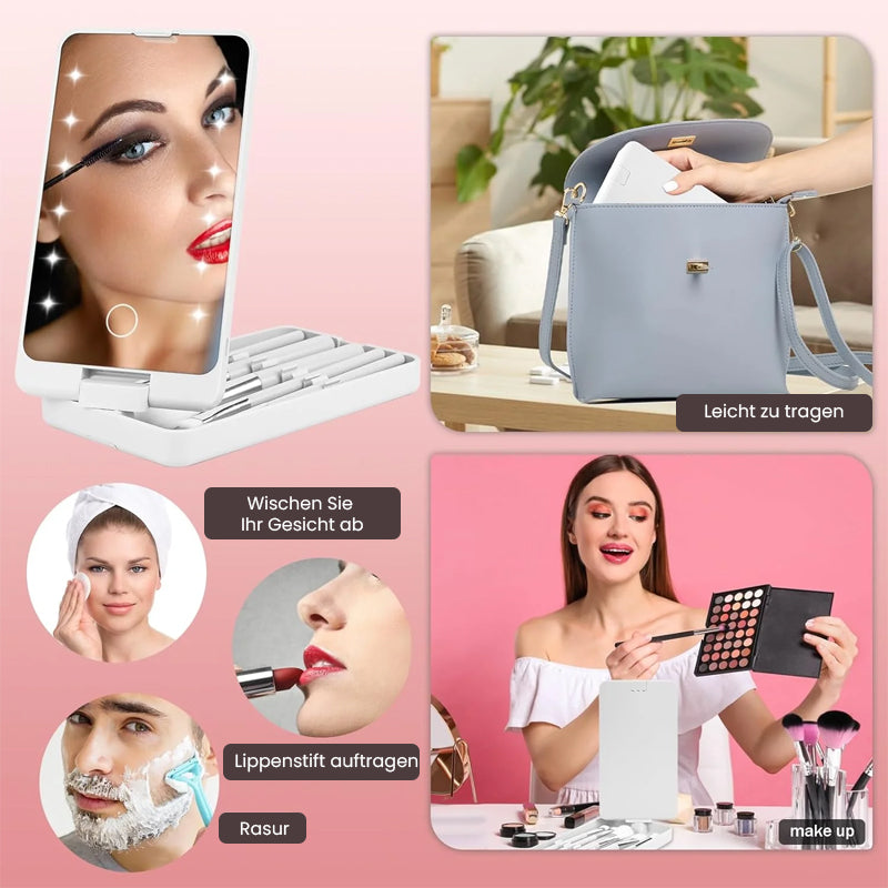 Drehbarer LED-Schminkbox-Klappspiegel