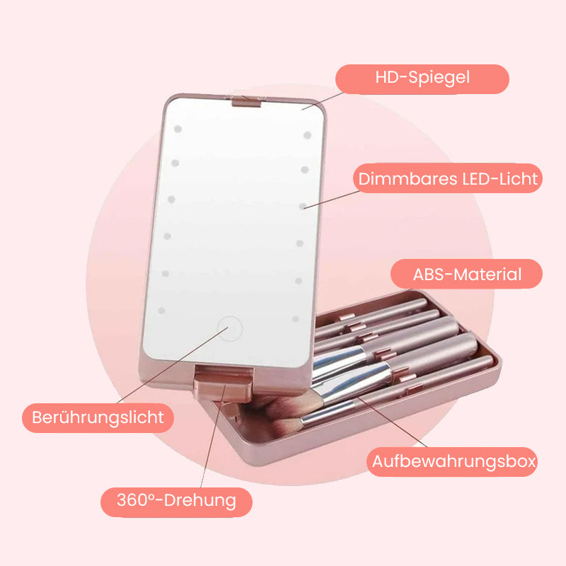 Drehbarer LED-Schminkbox-Klappspiegel